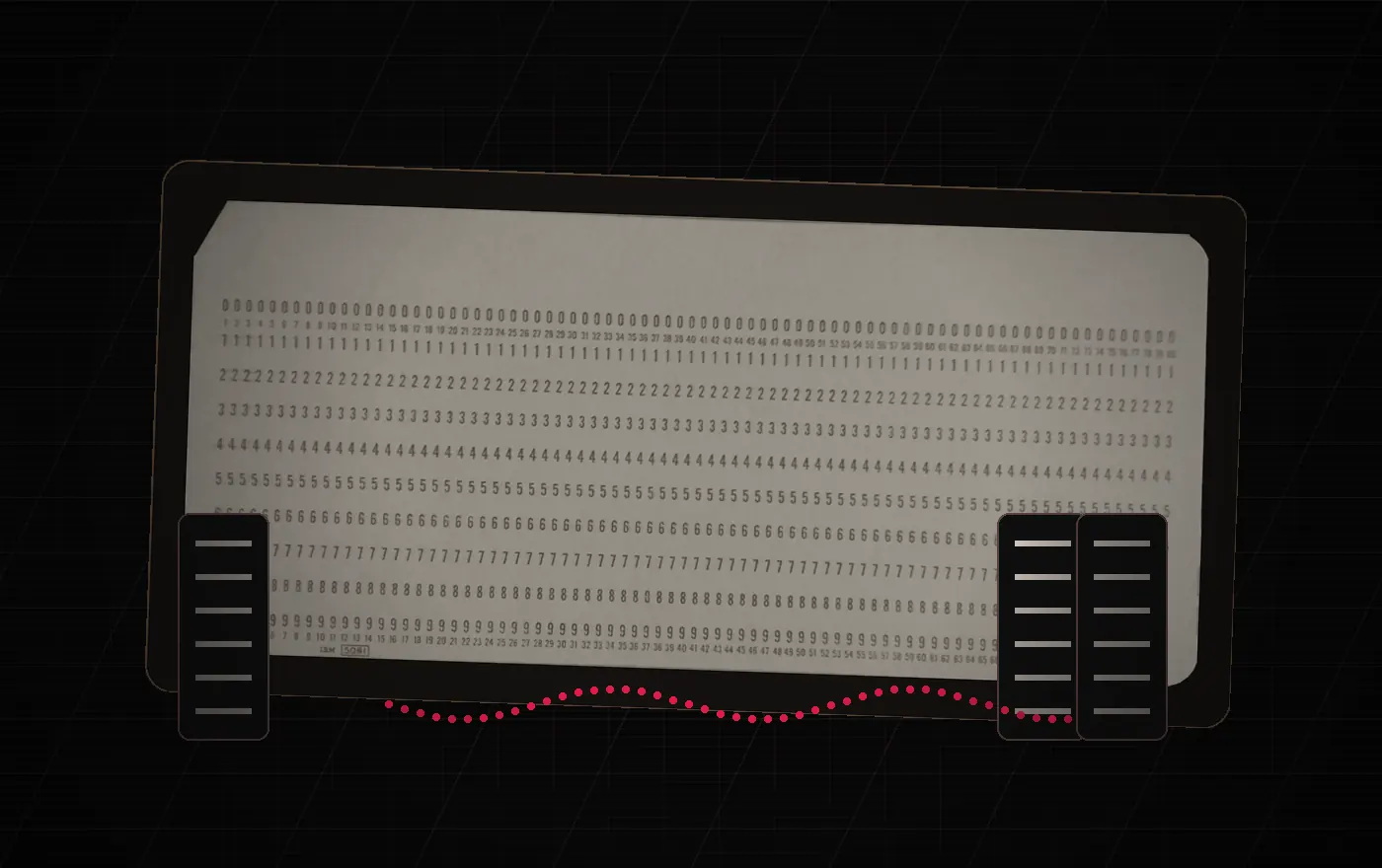 A punch card from the mainframe era framed as an early data-processing tool.